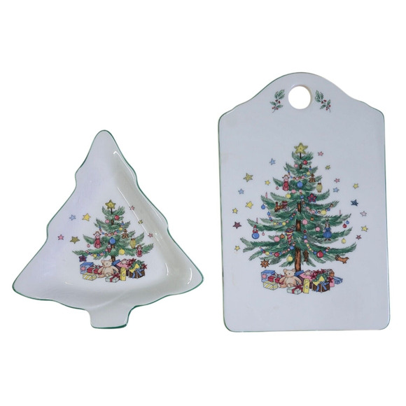 NIKKO Christmastime Cheese Board And Candy Dish Japan Christmas New Years - Picture 1 of 10